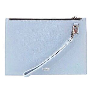 BOTKIER Chelsea Mid Clutch Wristlet Pebble Leather Azzuro Blue NWT $78